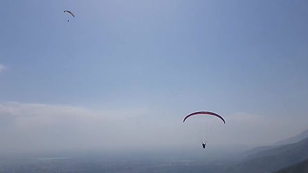 Paragliding  takeoff action over Harwan Srinagar